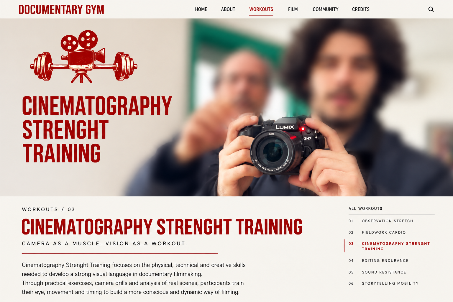 Cinematography Strenght Training
