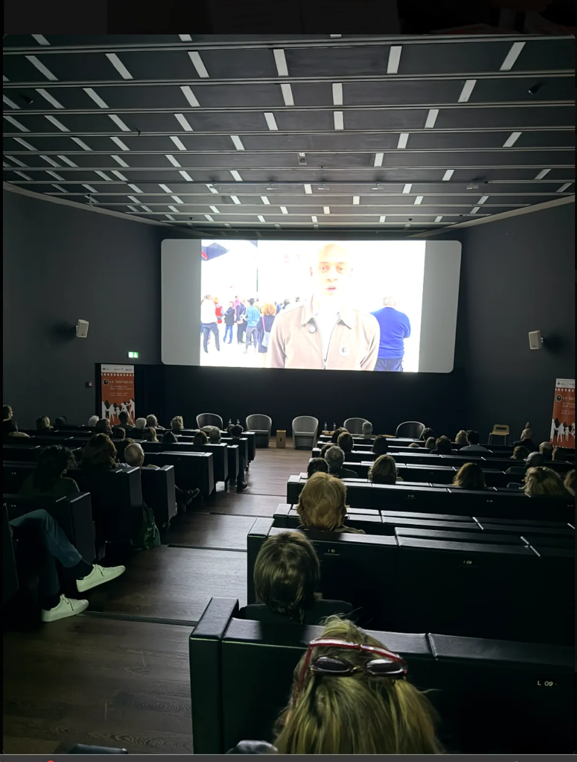 Documentary Gym screening with a film projected for the audience